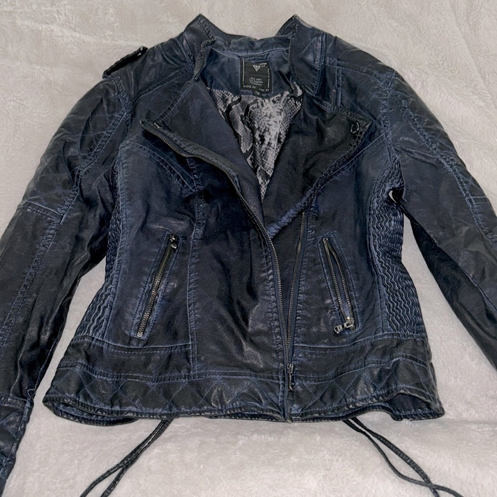 Guess Moto “leather like” jacket womens M